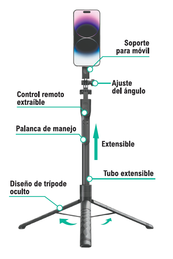Palo selfie trípode